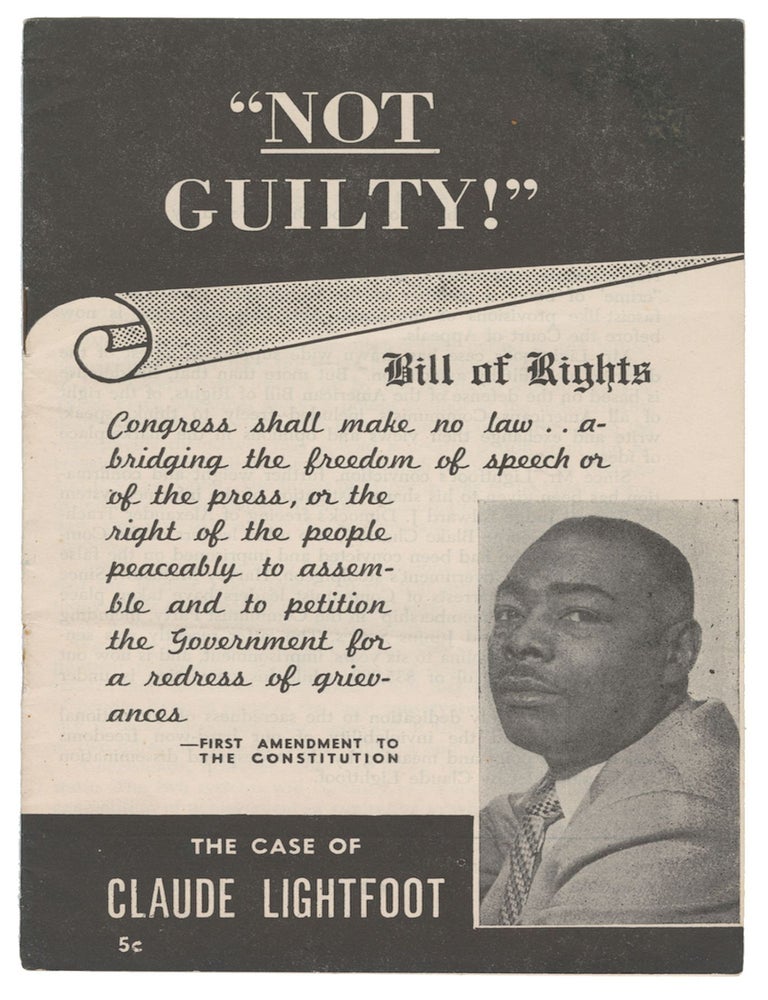 Item #13532 "Not Guilty!": The Case of Claude Lightfoot. Claude Lightfoot.