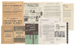Item #13553 A small collection of ephemera in support of Julius and Ethel Rosenberg