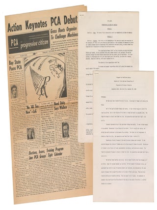 Item #13558 A small grouping of founding documents of the Progressive Citizens of America