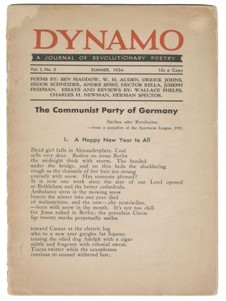 Dynamo: A Journal of Revolutionary Poetry, Vol. 1, No. 3, Summer, 1934. 