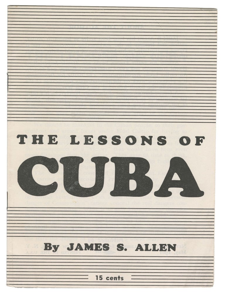 Item #13702 The Lessons of Cuba. James S. Allen.