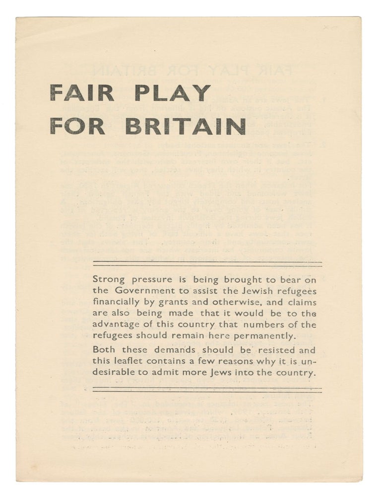 Item #13807 Fair Play for Britain