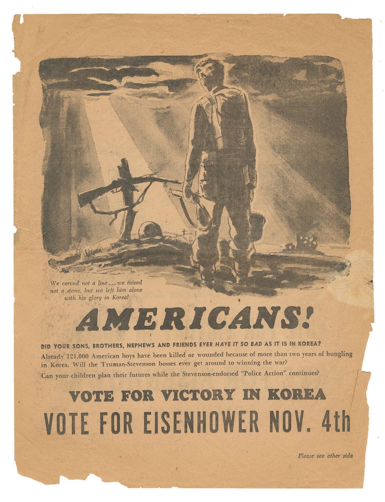 Item #13863 Vote for Victory in Korea - Vote for Eisenhower Nov. 4th