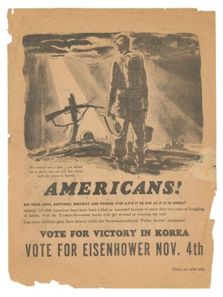 Item #13863 Vote for Victory in Korea - Vote for Eisenhower Nov. 4th