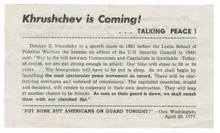 Item #13878 Khrushchev is Coming! ...Talking Peace!