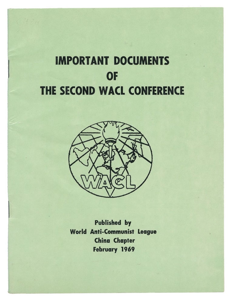 Item #13922 Important Documents of the Second WACL Conference