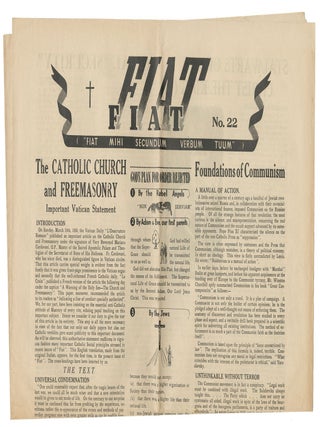 Item #13970 Fiat, No. 22. Friar Denis Fahey