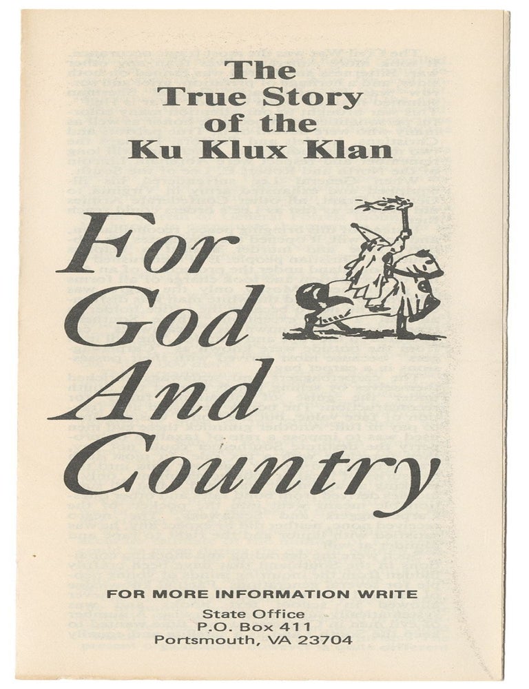 Item #14040 For God and Country: The True Story of the Ku Klux Klan
