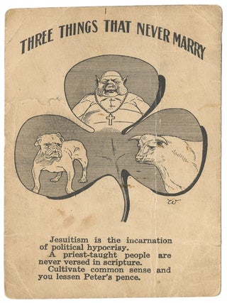 Anti-Catholic postcard from the Rail Splitter Press. William Lloyd Clark.