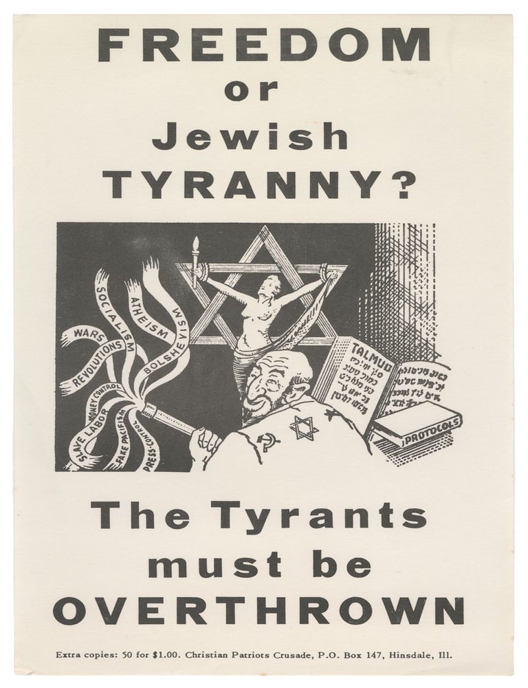 Item #14183 Freedom or Jewish Tyranny - The Tyrants Must Be Overthrown