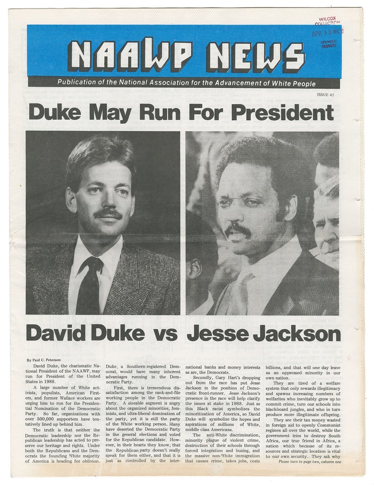 Item #14192 NAAWP News, Issue 45. David Duke.
