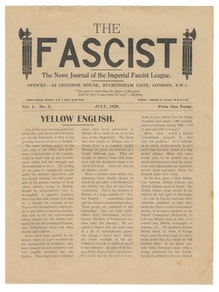 The Fascist: The News Journal of the Imperial Fascist League, Vol. 1, No. 5, July 1929. Arnold S. Leese.