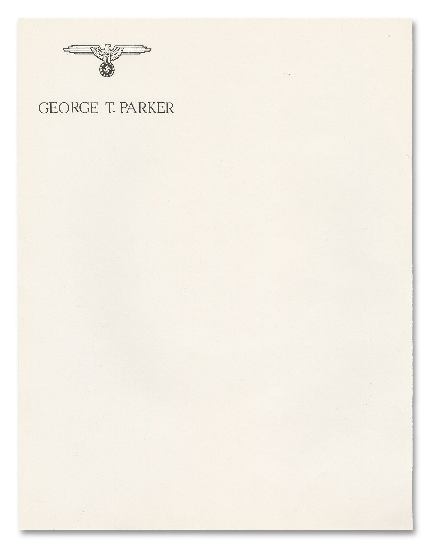 Personal letterhead of National Socialist White People's Party member ...