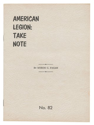 Item #14330 American Legion: Take Note (May, June, 1961 - News-Bulletin, No. 82). Myron C. Fagan