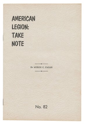 Item #14330 American Legion: Take Note (May, June, 1961 - News-Bulletin, No. 82). Myron C. Fagan