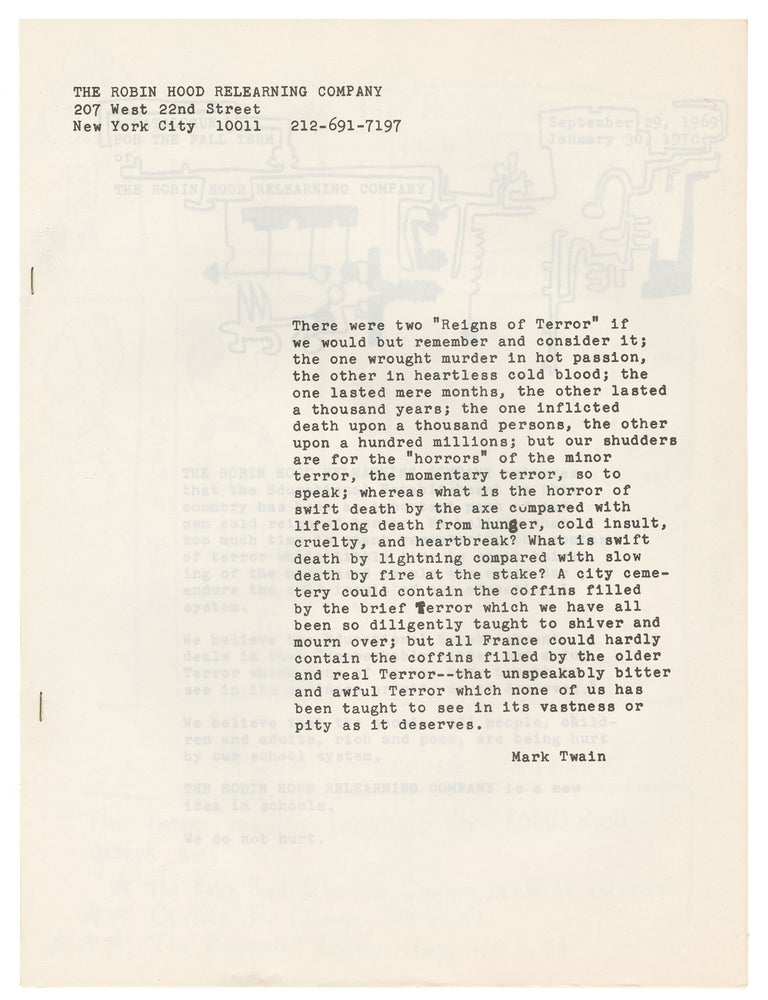 Item #14404 An information packet from the Robin Hood Relearning Company. Hazel Daren.