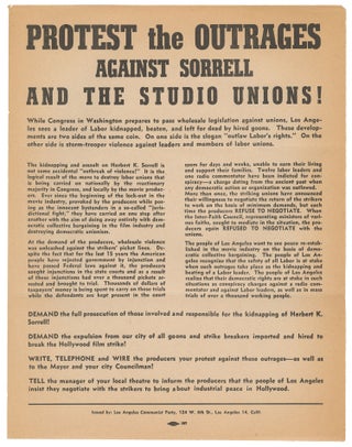 Item #14457 Protest the Outrages Against Sorrell and the Studio Unions!