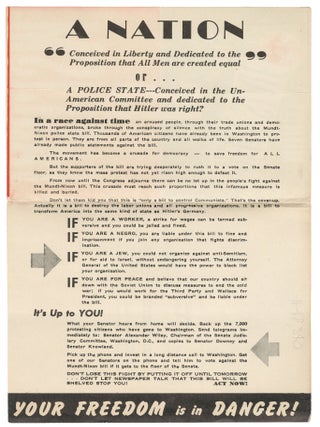 The Mundt Police State Bill Is Fascism