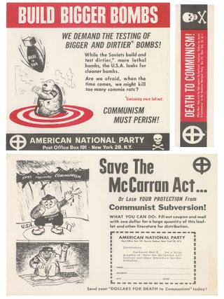 Collection of American National Party propaganda. John Patler, Dan Burros.