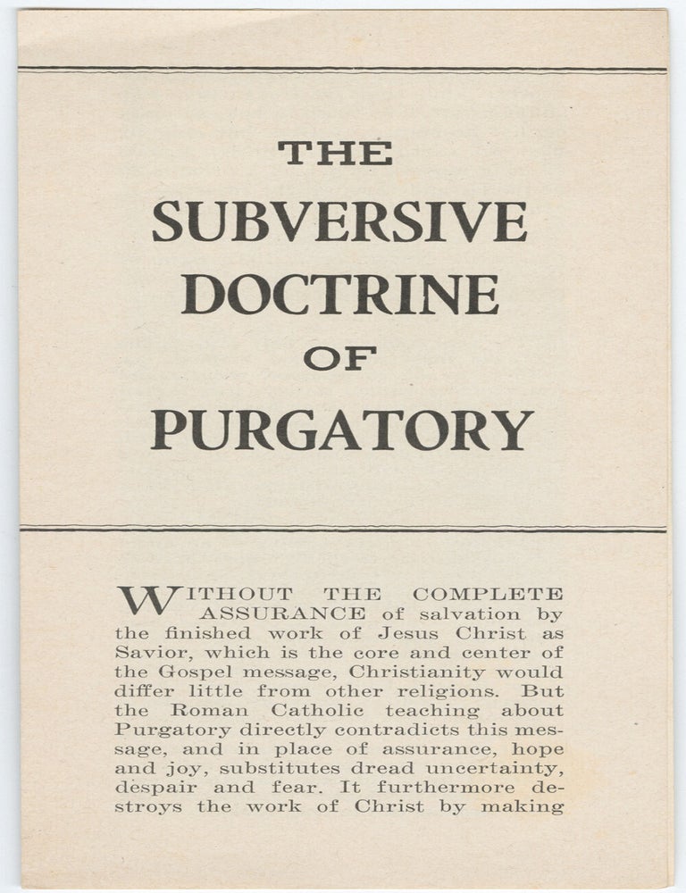 Item #14566 The Subversive Doctrine of Purgatory
