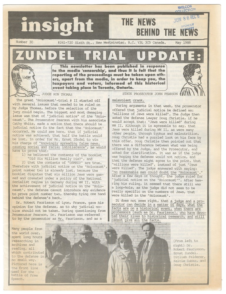 Item #14599 Insight, Number 30, May, 1988