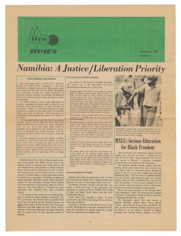 Item #14616 IFCO News, Vol. III, No. 1