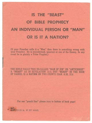 Item #14632 Is the "Beast" of Bible Prophecy An Individual Person or "Man" Or...