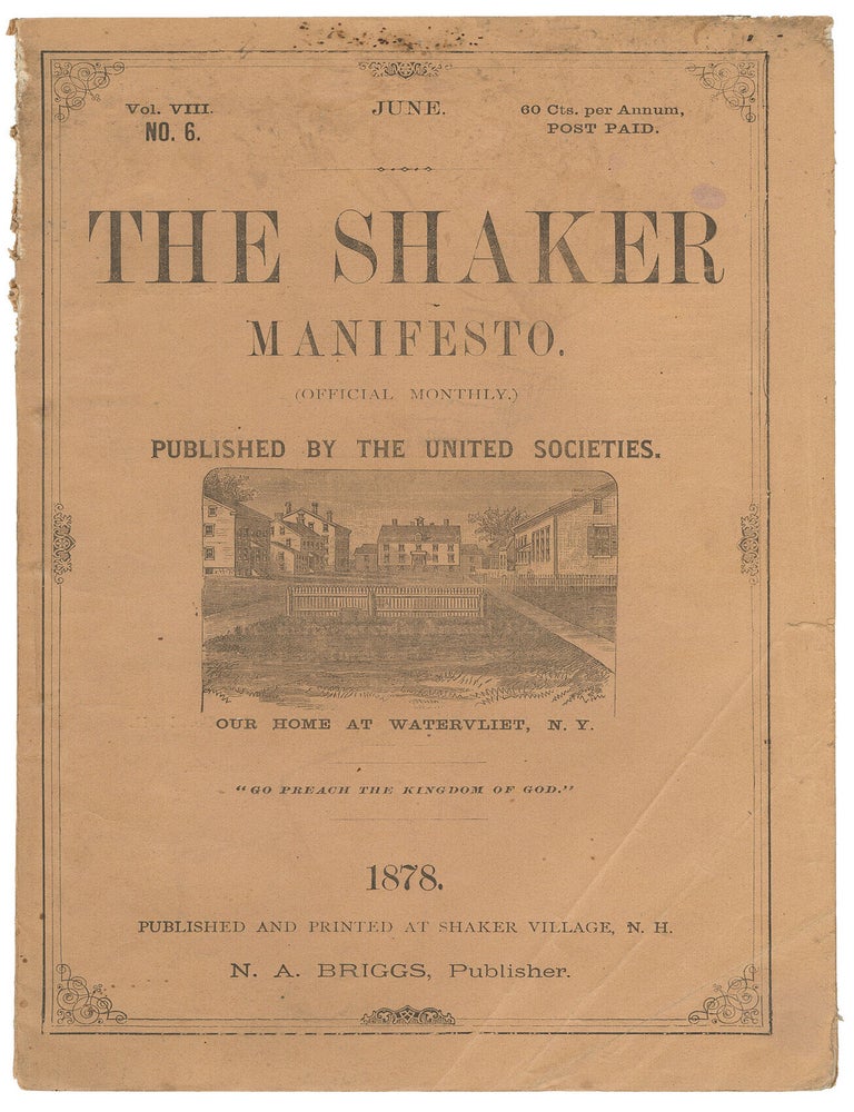 Item #14633 The Shaker Manifesto, Vol. VIII, No. 6, June 1878. G. A. Lomas.
