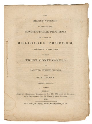 Item #14642 The Recent Attempt to Defeat the Constitutional Provisions in Favor of Religious...