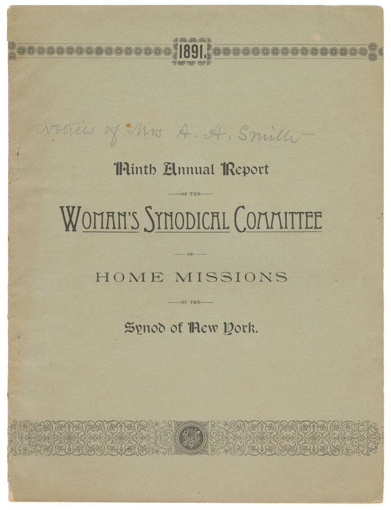 Item #14649 Ninth Annual Report of the Woman's Synodical Committee of Home Missions of the Synod of New York