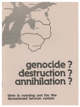 Item #14653 Genocide? Destruction? Annihilation? Time Is Running Out for the Threatened Latvian...