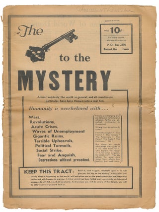 Item #14771 The Key to the Mystery. Adrien Arcand