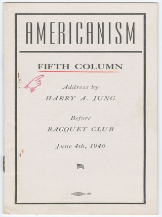 Item #14792 The Fifth Column. Harry A. Jung