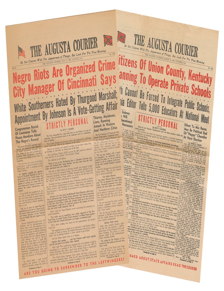 Item #14815 The Augusta Courier (2 issues). Roy V. Harris.