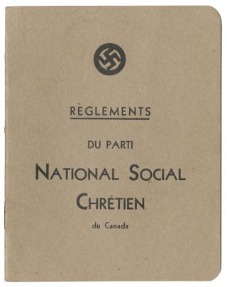 Item #14822 Règlements du Parti National Social Chrétien du Canada