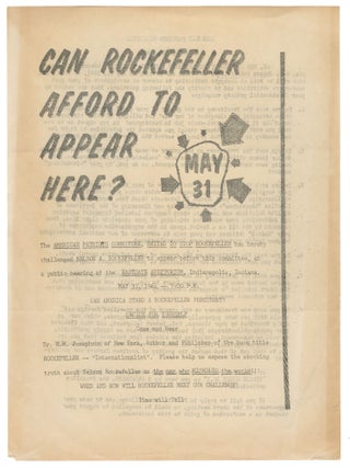 Can Rockefeller Afford to Appear Here?