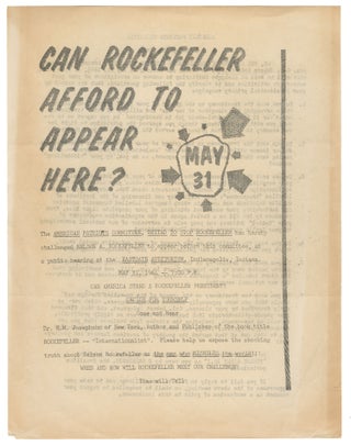 Item #14867 Can Rockefeller Afford to Appear Here?