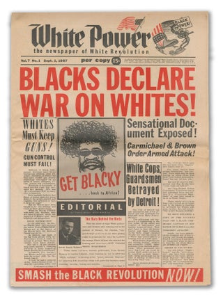 White Power: The Newspaper of White Revolution, Vol. 7, No. 1, Sept. 1, 1967. Commander Rockwell, editorial.