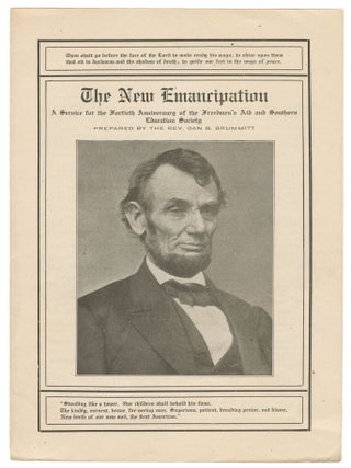 The New Emancipation: A Service for the Fortieth Anniversary of the Freedmen's Aid and. Rev. Dan B. Brummitt.