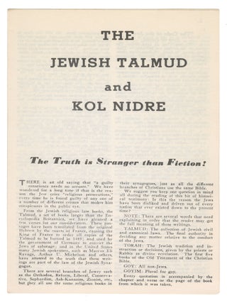 The Jewish Talmud and Kol Nidre