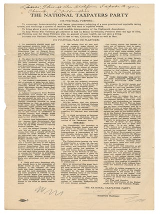 Item #15035 The National Taxpayers Party