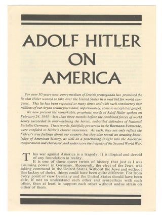 Adolf Hitler on America