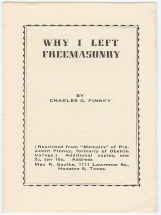 Why I Left Freemasonry