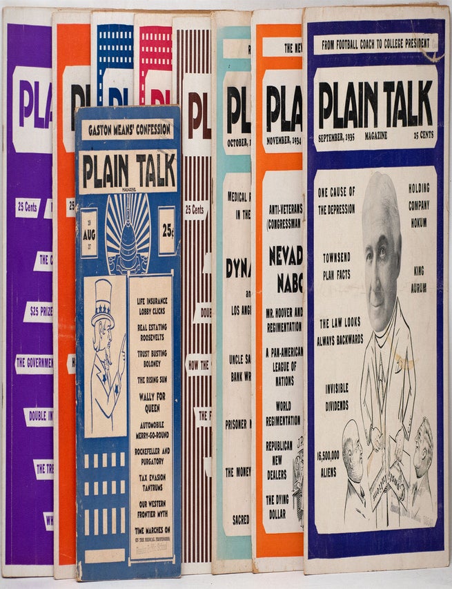 Item #15208 Plain Talk (9 issues). Morris A. Bealle.