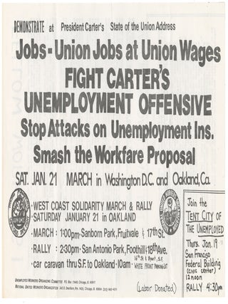 Item #15328 Jobs - Union Jobs at Union Wages - Fight Carter's Unemployment Offensive - Stop...