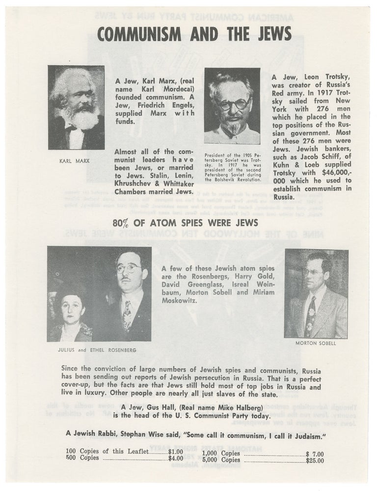 Item #15381 Communism and the Jews