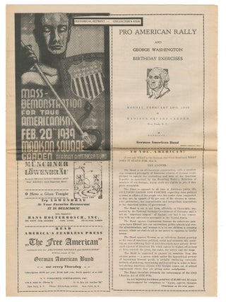 Program for the German American Bund's infamous rally at Madison Square Garden