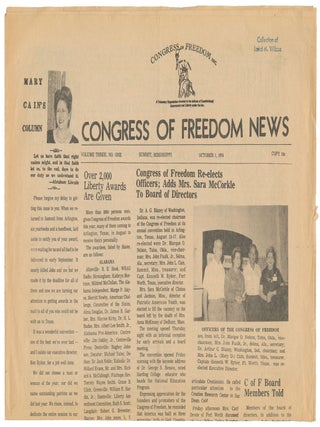 Congress of Freedom News, Vol. 3, No. 1 (Oct. 1, 1974