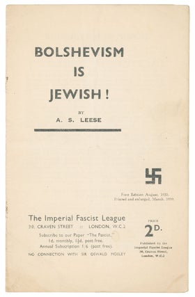 Item #8411 Bolshevism Is Jewish! A. S. Leese