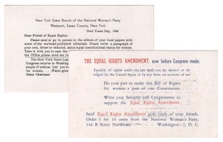 Item #8462 An Equal Rights Amendment postcard from the New York State Branch of the National...